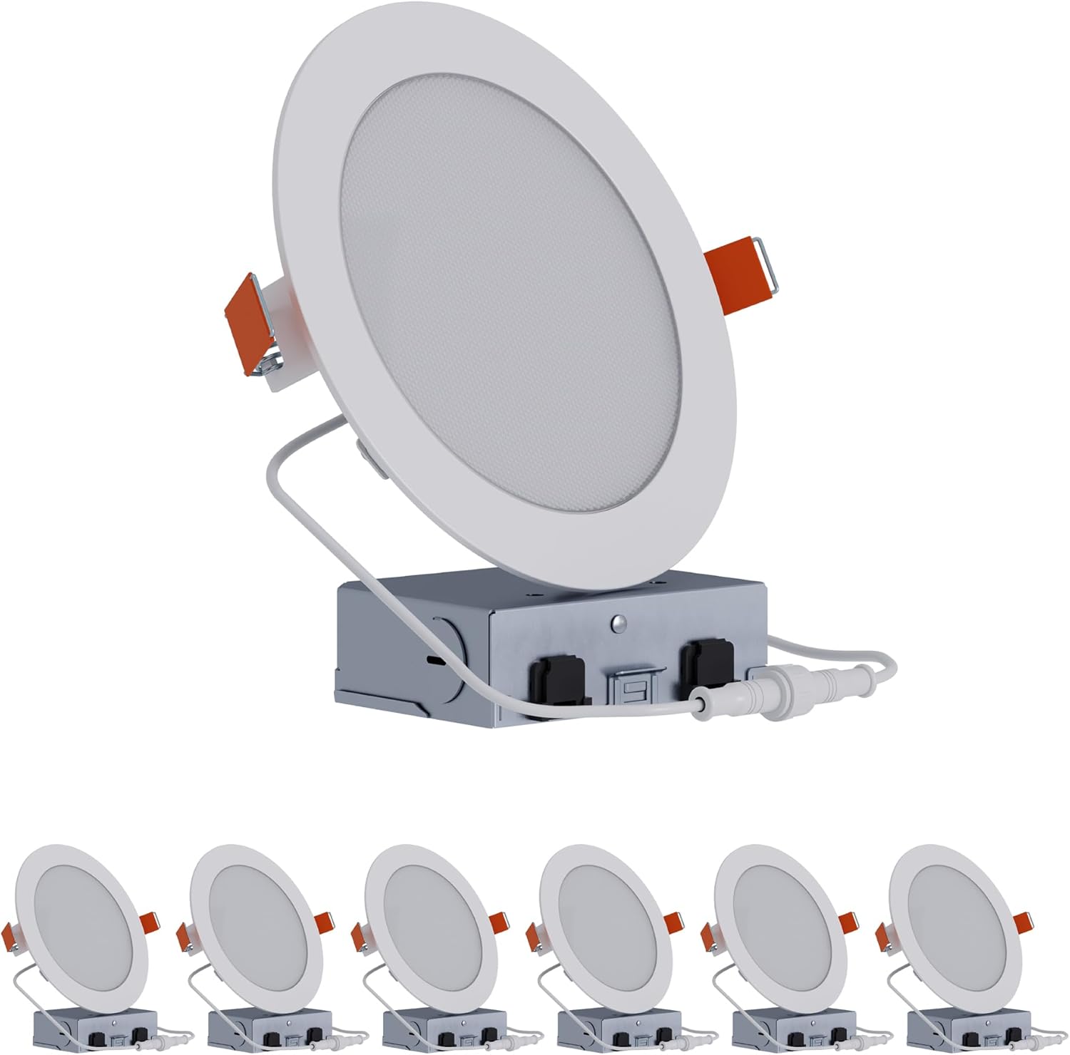 HALO HLB Recessed Lighting 6 Inch LED Canless, Ceiling and Shower Light, Dimmable w/Selectable Lumens and Color Temperatures 6-Pack - HLB6LSFS5-6PK