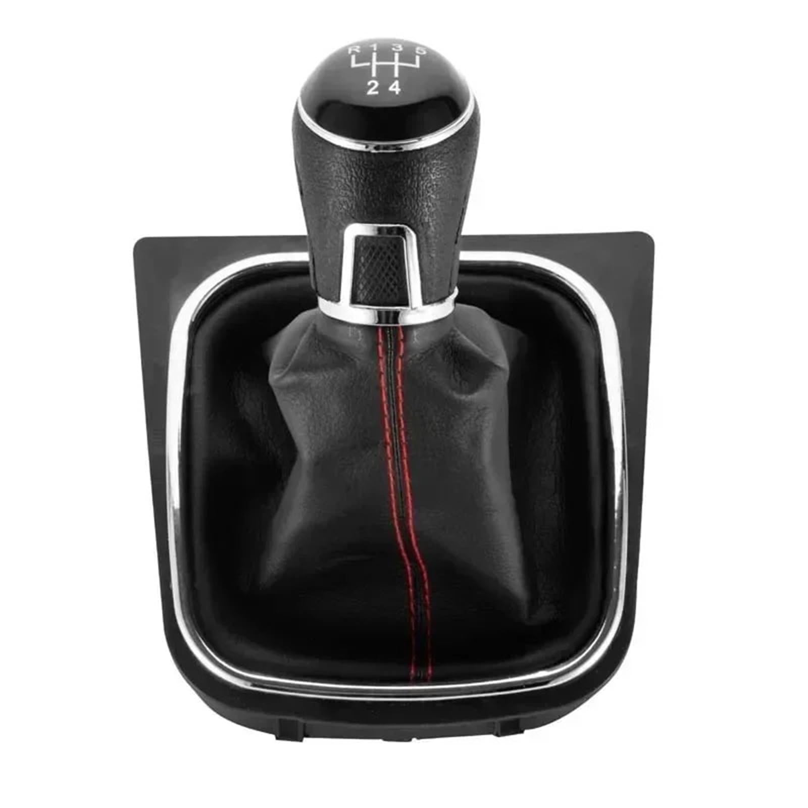MWBDSZJQVX Gear Shift Knob for VW for Golf 5/6 Speed Gear Shift Knob Lever Boot Gaitor Black Leather Set(5 Speed)