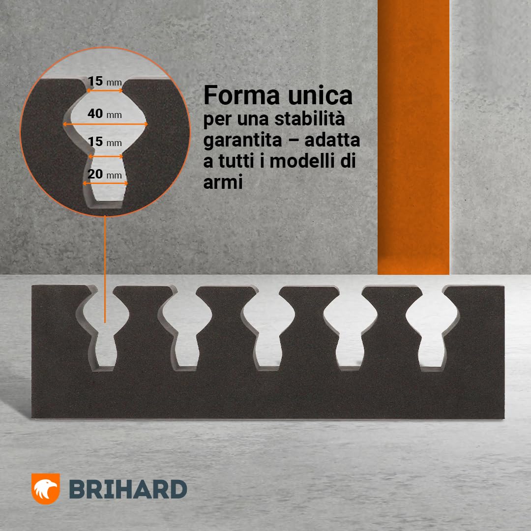 Supporto Magnetico per 5 Armi, Staffa Magnetica a Tripla Forza, Supporto Regolabile per Fucili e Pistole, Conservazione Sicura, Organizzatore per Armadio - Accessorio