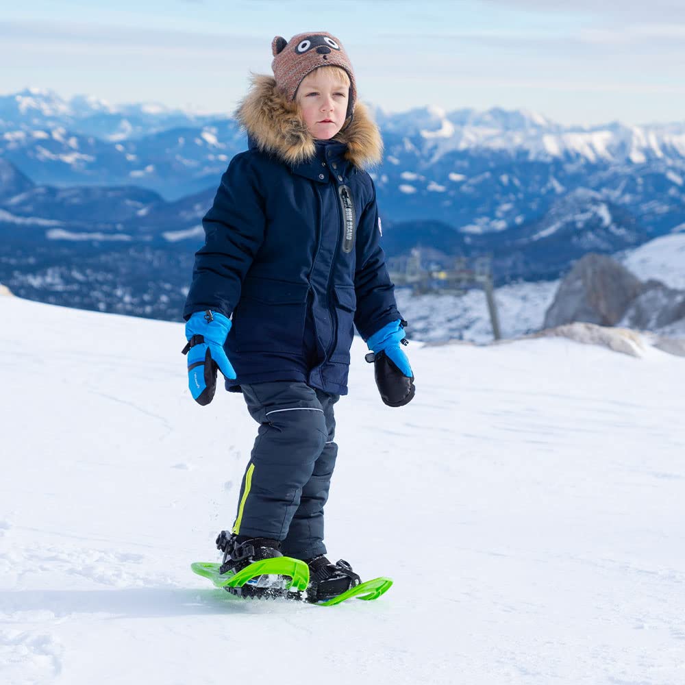 outdoorer Schneeschuhe Kinder SnowDino in Grün – robuster Kunststoffrahmen, für Kinder bis Schuhgröße 36