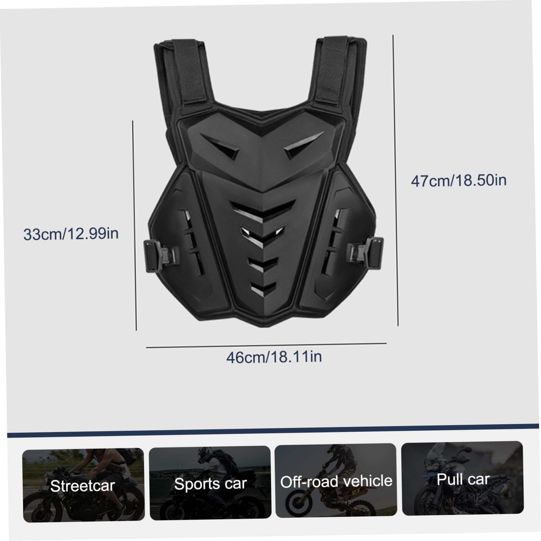 Armure de Dos Poitrine Réglable Absorbant les Amortisseurs Protection Moto Vélo Ski Patinage