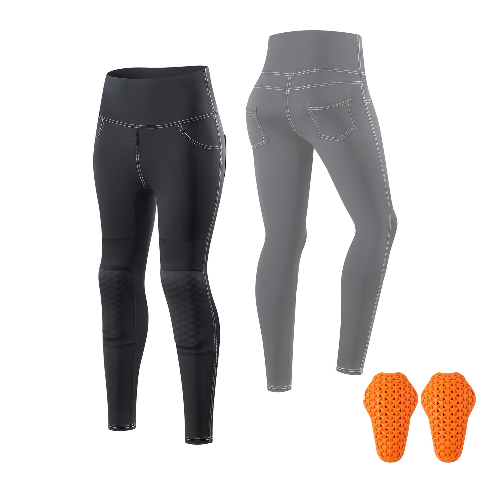 ARMAAN Pantaloni Da Moto Da Donna – Leggings Yoga Push-up Con Protezioni Ginocchia Rimovibili Certificate CE E Tasche Cargo, Ideali Per La Guida Su Strada E Attività Outdoor