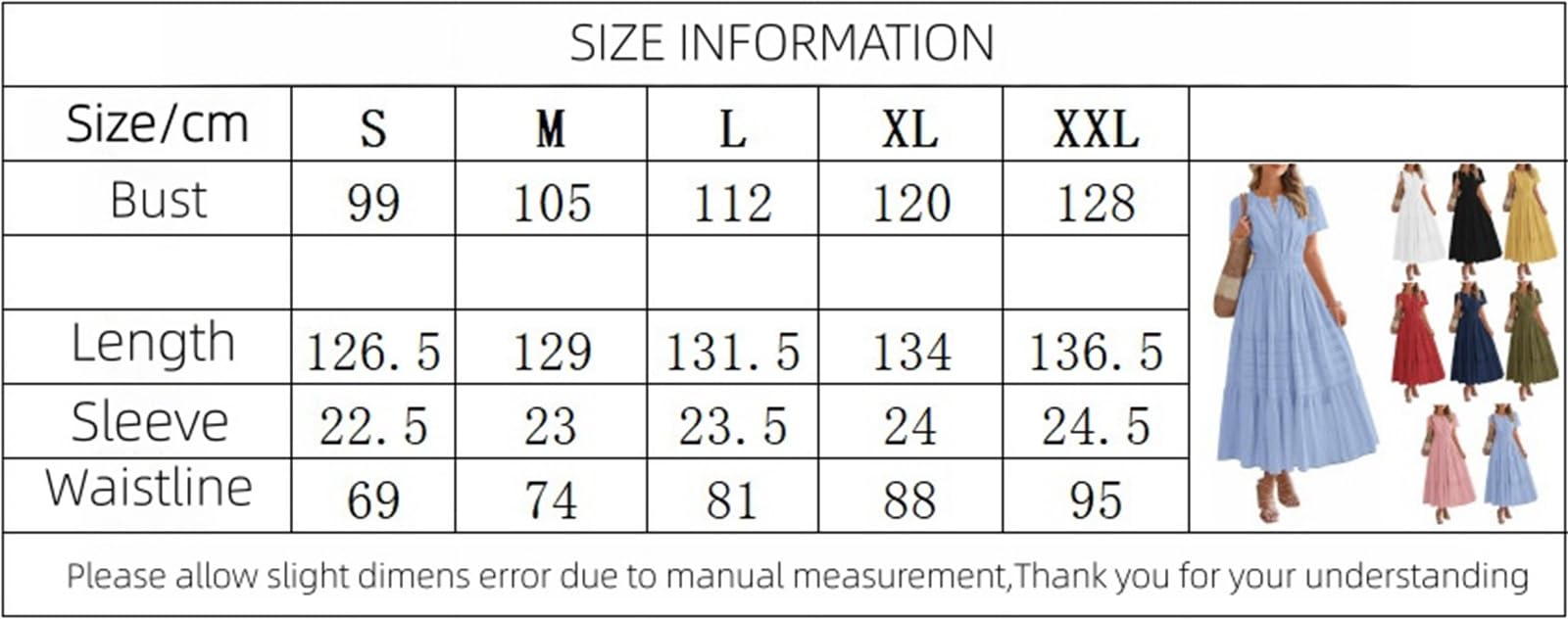 Vestido Largo Maxi de Verano para Mujer 2026 con Cuello en V, Manga Corta, Fruncido, Volantes escalonados y caída fluida. Ideal para Fiestas en la Playa.