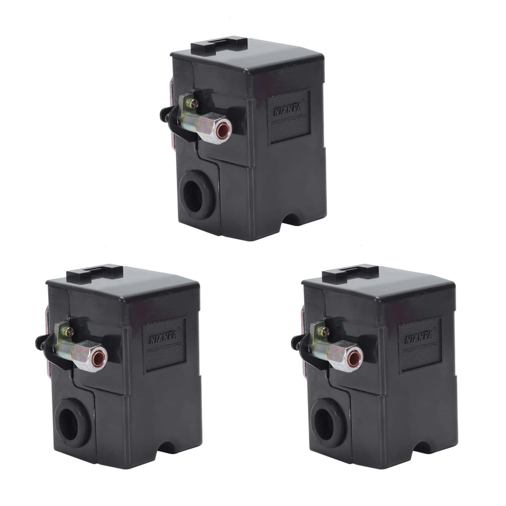 Jnchdghwa Black 3Pcs Air Compressor Switch Universal Pressure Switch 95-125 Psi For Air Compressor Pump Control Valve