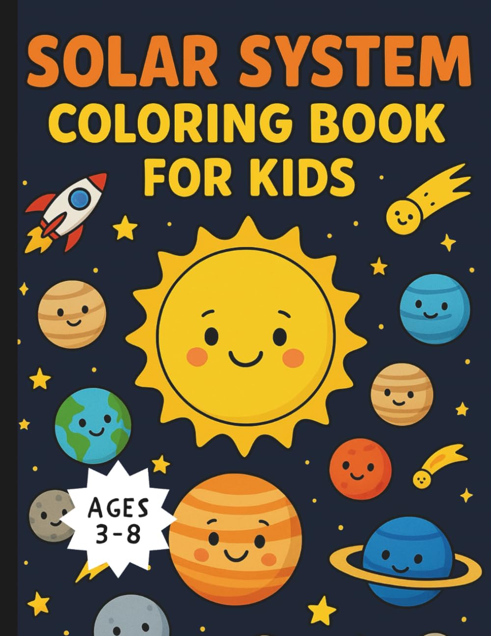 Solar System Coloring Book for Kids: Fun Planet, Astronaut & Space Coloring Pages for Ages 3–8