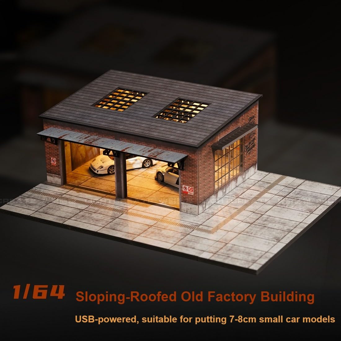 Amazon.co.jp: 1/64 ジオラマ 日本のガレージモデル、LED照明付き駐