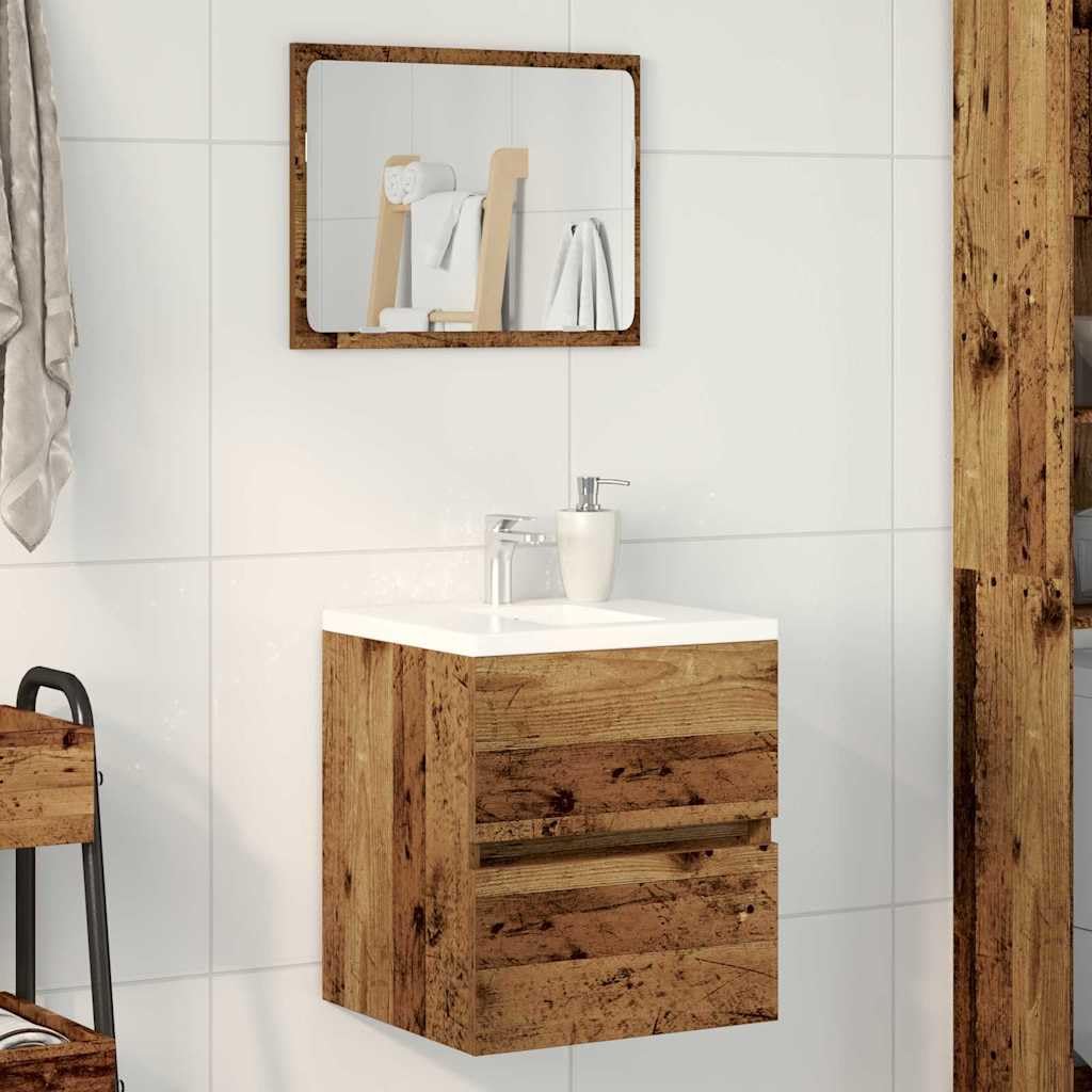 Mobile Lavabo da Bagno Sospeso Legno Antico 41x38,5x45 cm