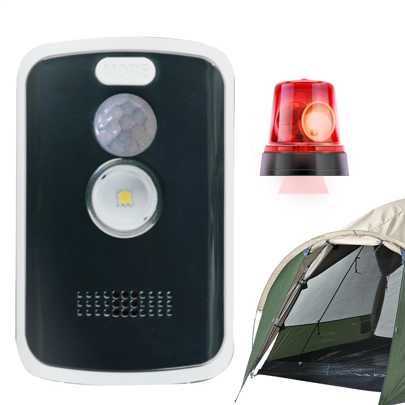 Alarma perimetral para acampada, alarma de acampada con sensor de movimiento de 125db de alto volumen, detección de cuerpo humano por piroelectricidad, múltiples modos, para seguridad de propiedad en