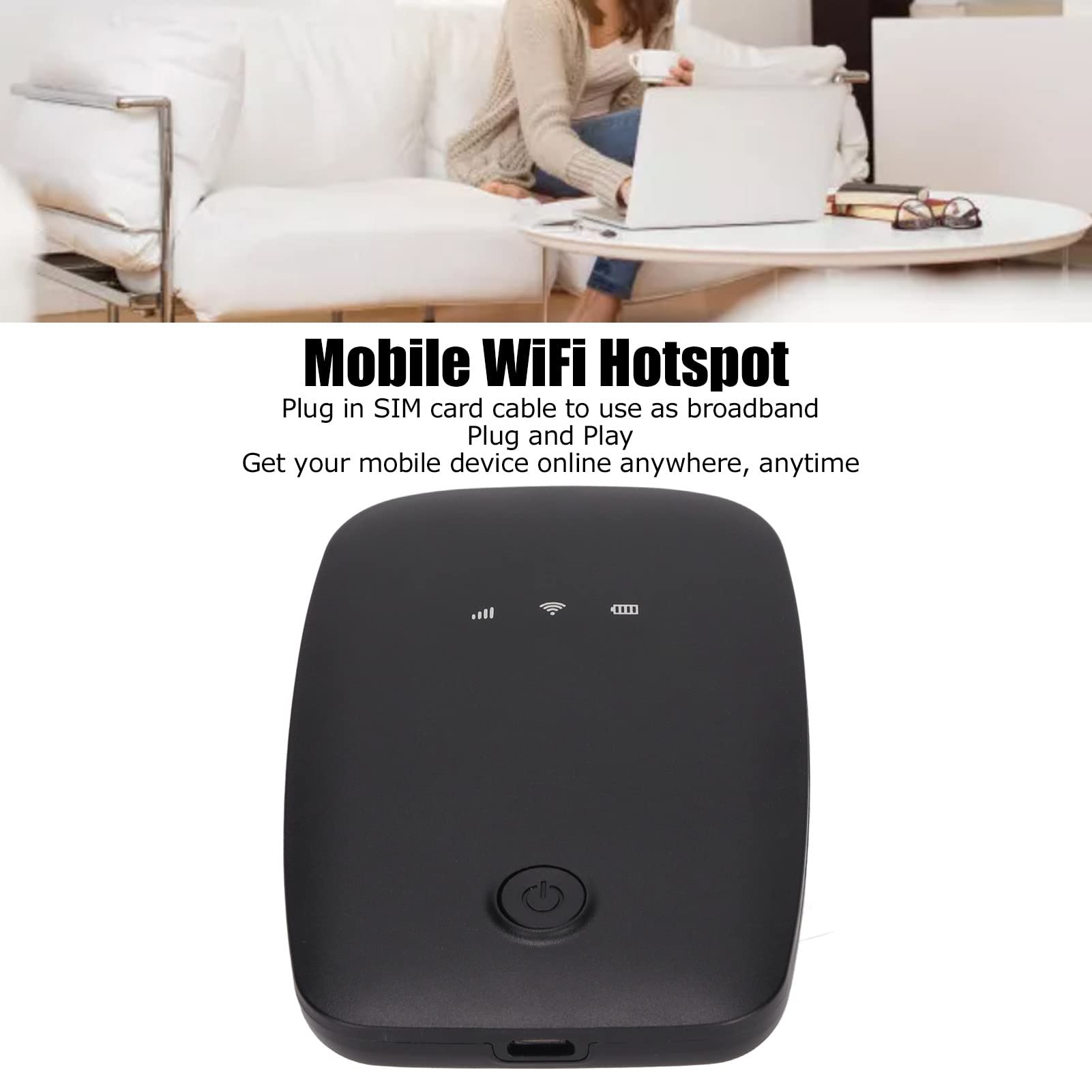 Mobilny Hotspot M3 4G LTE, Szybki Hotspot WiFi 150 Mb/s, Przenośny Router WiFi 4G FDD B1 B3 B5 B40, Kieszonkowe WiFi do Podróży w Biurze Domowym