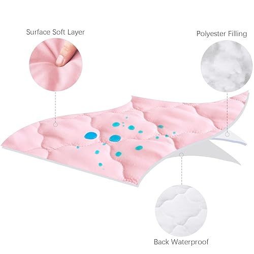 Miniatura 30 de Sábana impermeable para Pack 'n Play acolchada, protector de sábana de 39 x 27 pulgadas, compatible con colchones para bebés plegables y cunas