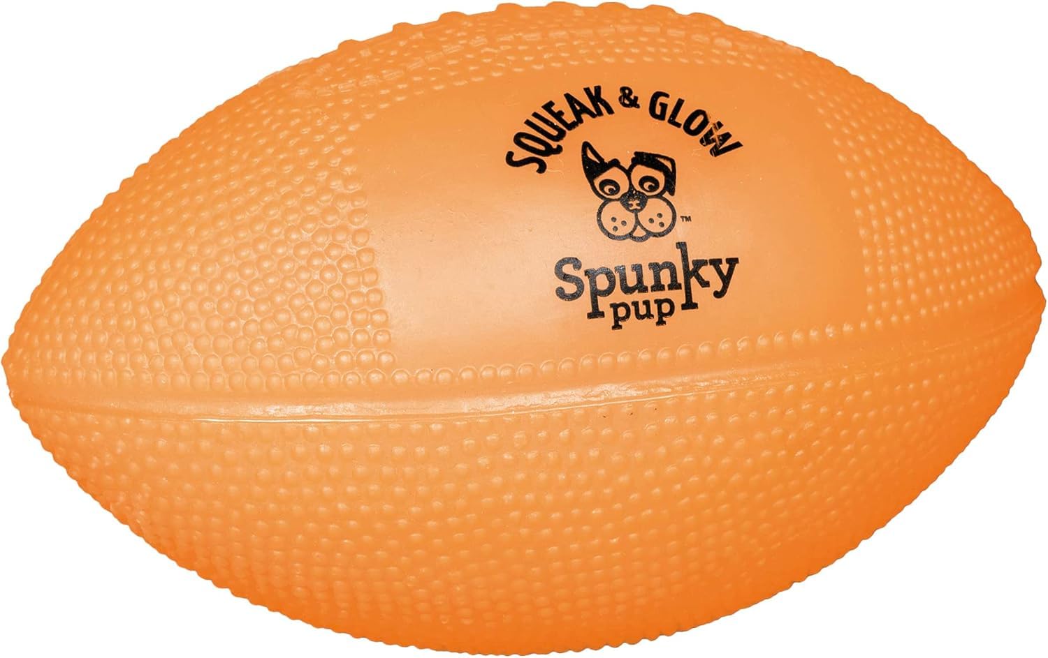 Squeak & Glow in the Dark Football Dog Toy | Non Toxic Day & Night Toss Footballs for Dogs | Indoor & Outdoor Active Fetch Play | Durable Waterproof & Floats | Assorted Colors