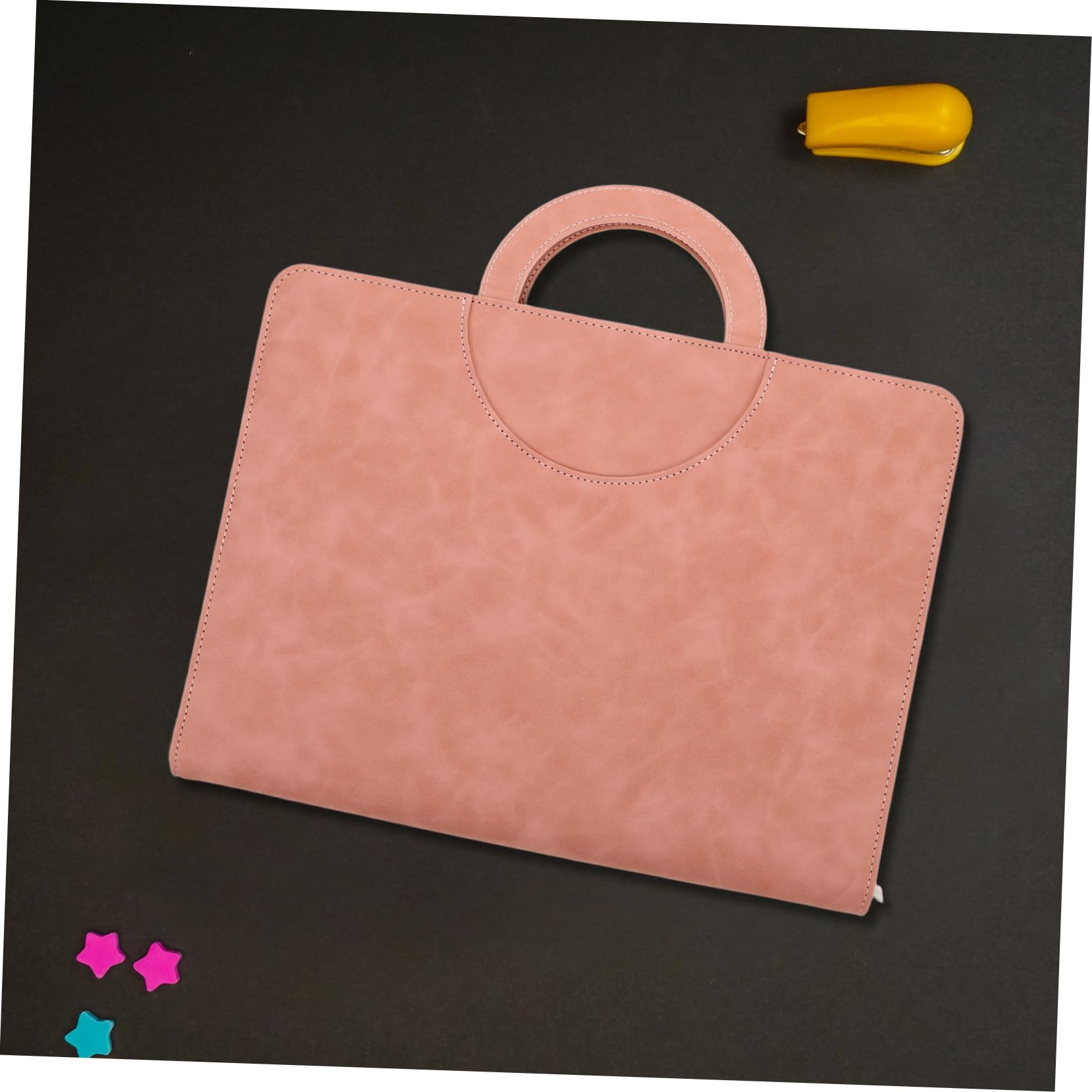 Porta Documenti Rosa in Pu A4 con Cerniera Sicura, Organizer Multifunzione per Certificati Importanti e Documenti di Viaggio per Professionisti e Studenti