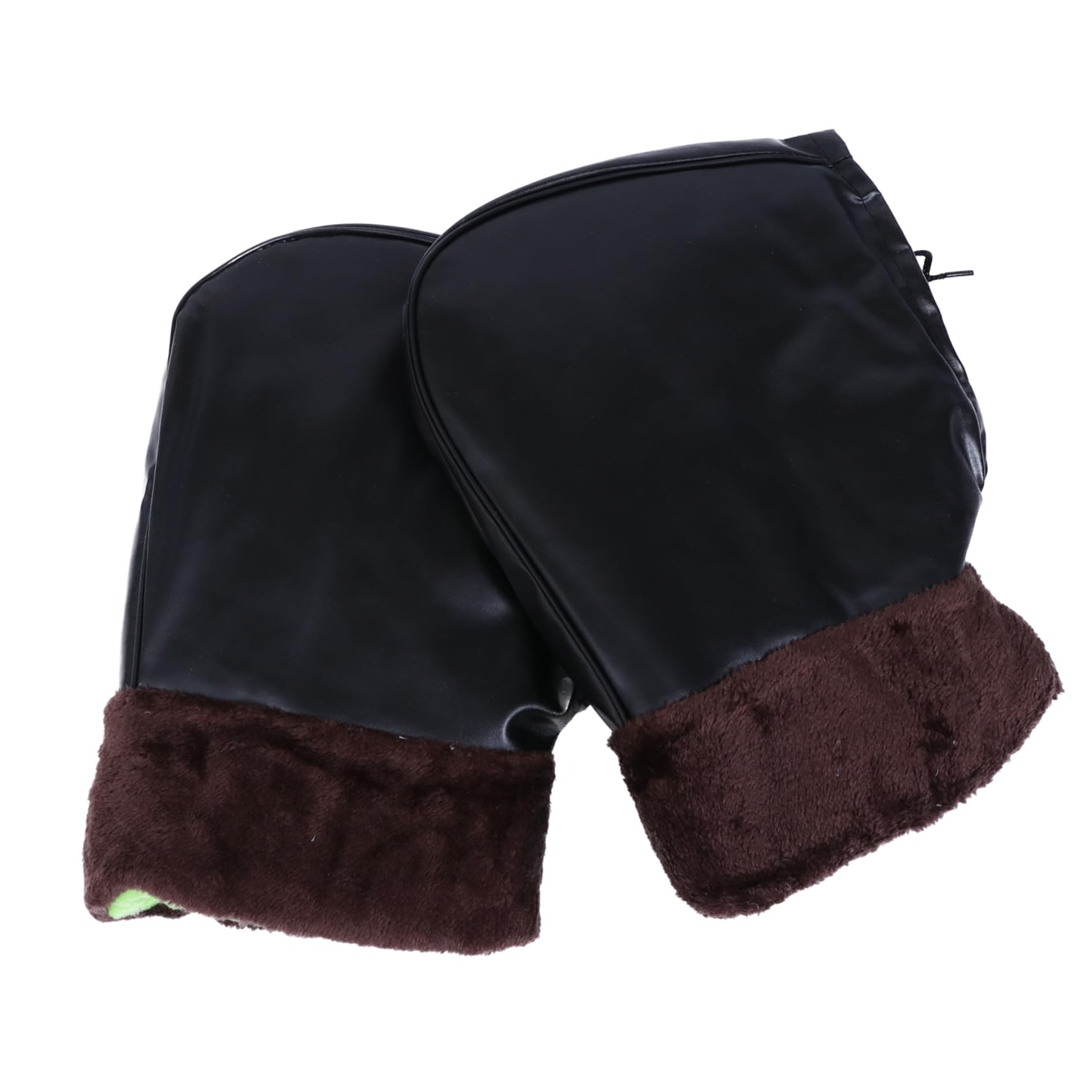 1Pair Windproof Thickened Electric Car Handlebar Gloves for Motorcycle Winter Riding Warm PU Cotton Covers Providing Full Hand