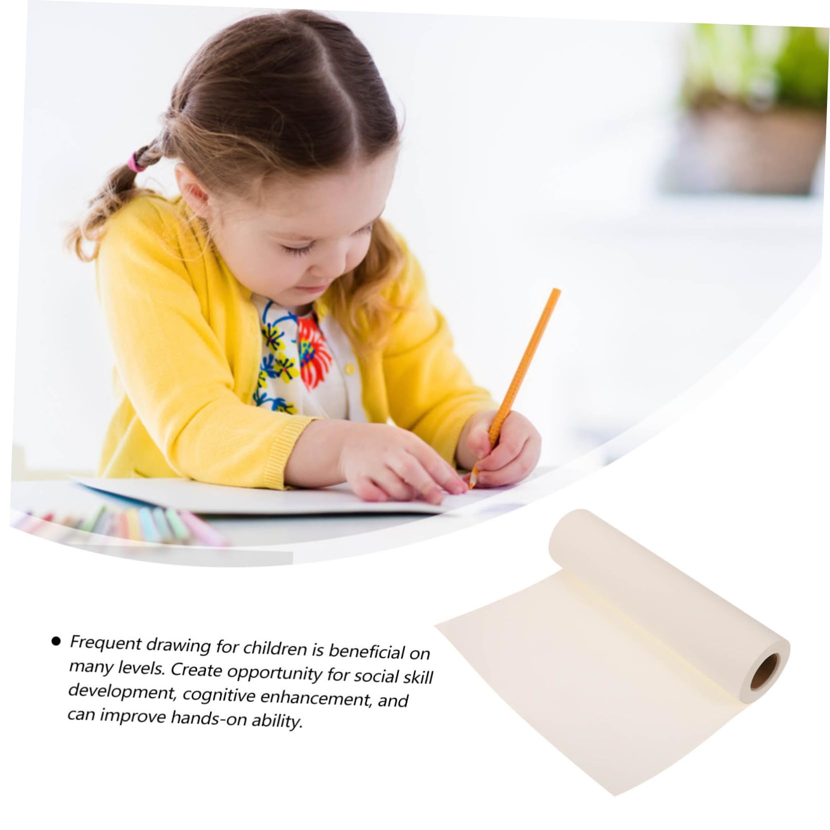 Beatifufu 1Roll Drawing Paper Roll Thick Art Paper for Sketching Smooth Surface for Home School Creative Projects for Art Activities