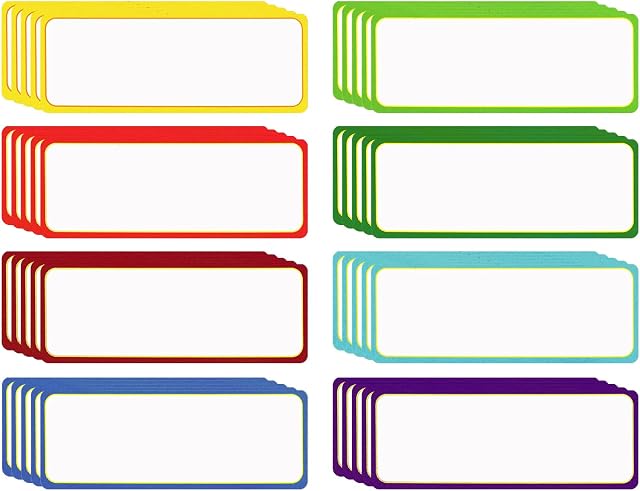 Grevosea 40Pcs Magnetic Dry Erase Labels, 8 Colors Magnetic Label Stickers Reusable Magnetic Labels, Writable Erasable, for Whiteboards Locker Refrigerator Crafts