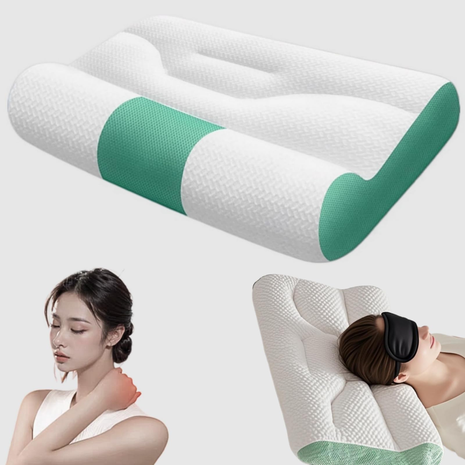 Ergonomic Cervical Pillow for Neck Support Premium Goose Down Pillow Enhanced Sleep Comfort for Side Back Sleepers Bed