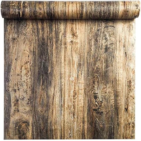 Self Adhesive Vinyl Film Retro Wood Look Furniture Sticker Paper Wallpaper for Kitchen Cabinets Shelves Cupboard Table Desk Countertop Walls Furniture Crafts Removable Waterproof 40CMX2.5M Cover
