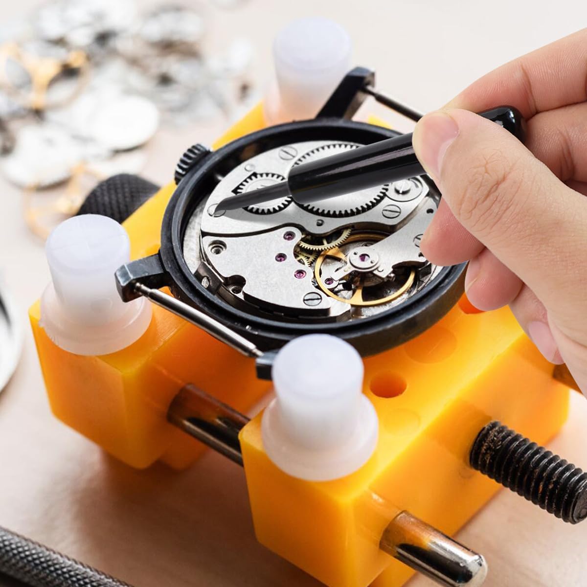 Watch Battery Replacement Repair Tool Kit Watch Opener Tool Kit - Watch Back Removal & Case Opening Tool for Accessories Replacement （Additional rag） thumbnail