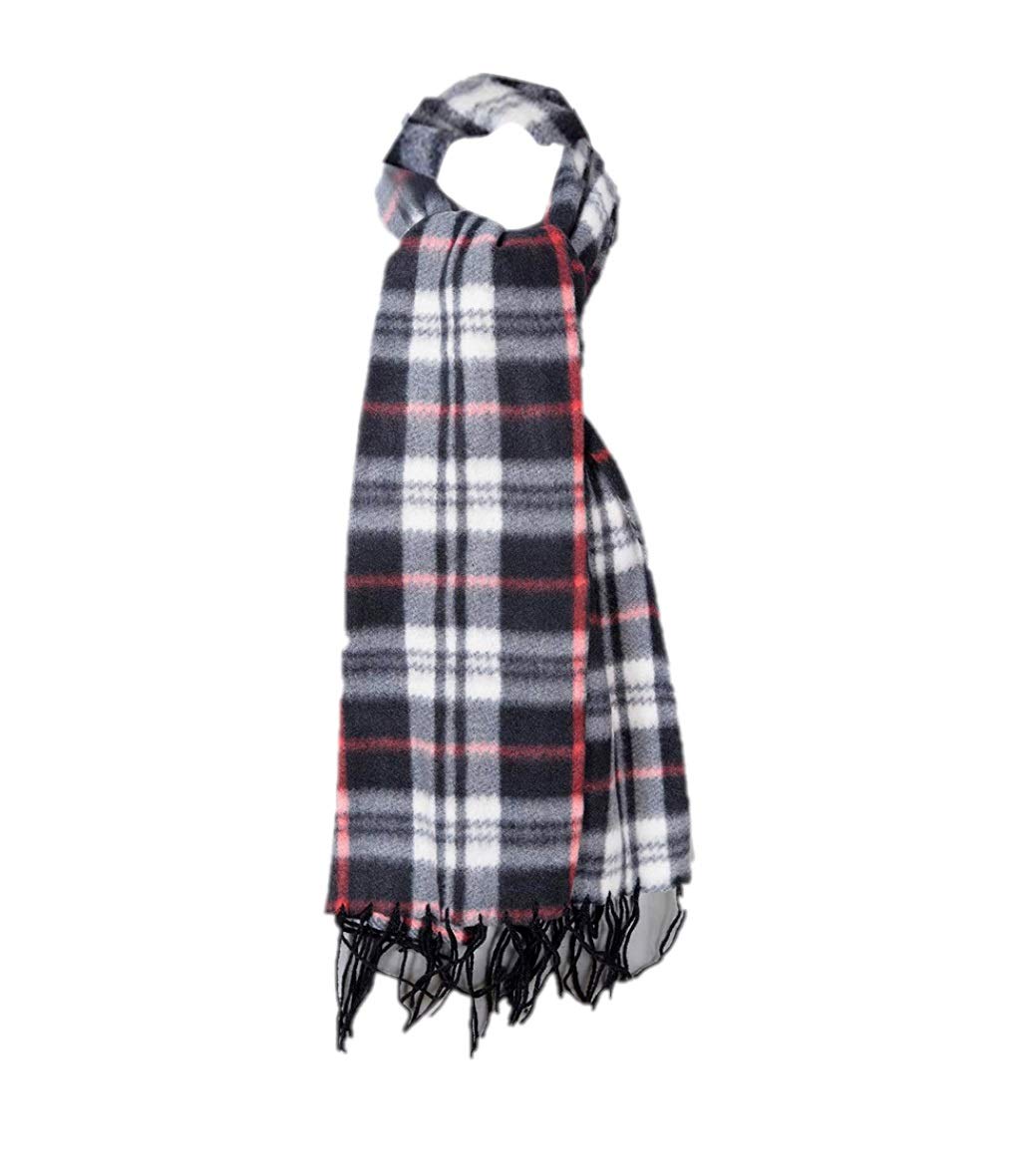 unisex fleece checkered muffler