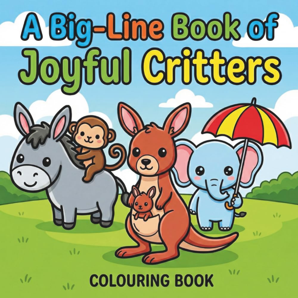 A Big-Line Book of Joyful Critters: A Super-Simple, Bold-Lined Happy Animals and Easy Shapes for Little Artists.