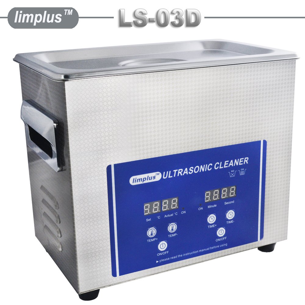 limplus Ultrasonic Cleaner 3liter with Digital Timer for CD Watcb Band Coins 120W