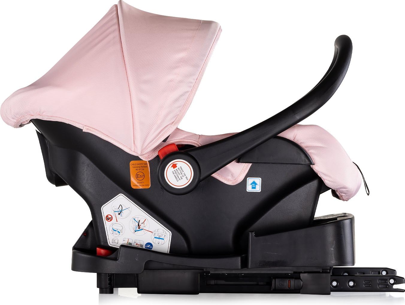 Chipolino, Fotelik samochodowy i-Size Aura (40-85 cm) Grupa 0+, regulowany uchwyt, kolor: różowy