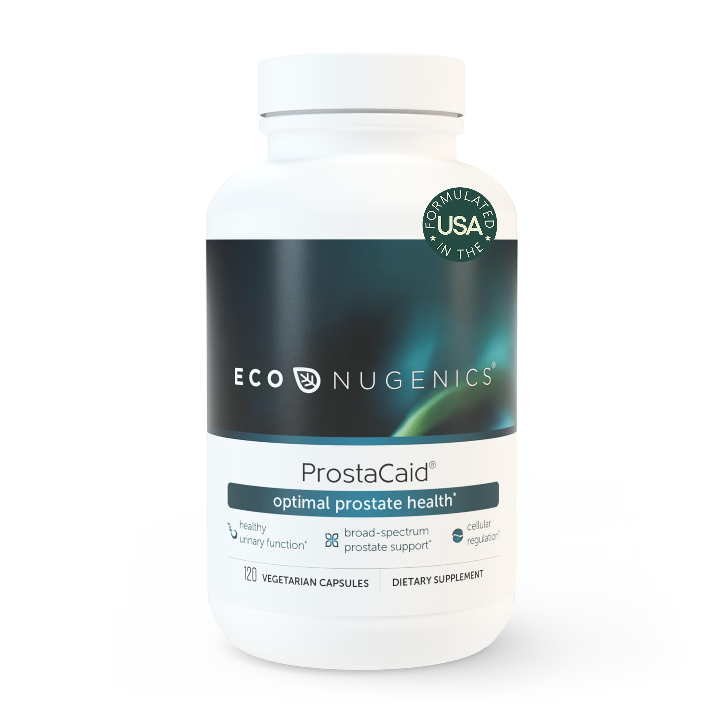 EcoNugenics ProstaCaid – Prostate Health Supplement for Men with Saw Palmetto Extract, Berberine, Turmeric BCM-95 Circumin, Quercetin, DIM, Mushrooms – Helps w/Detox, Immune Support – 120 Capsules