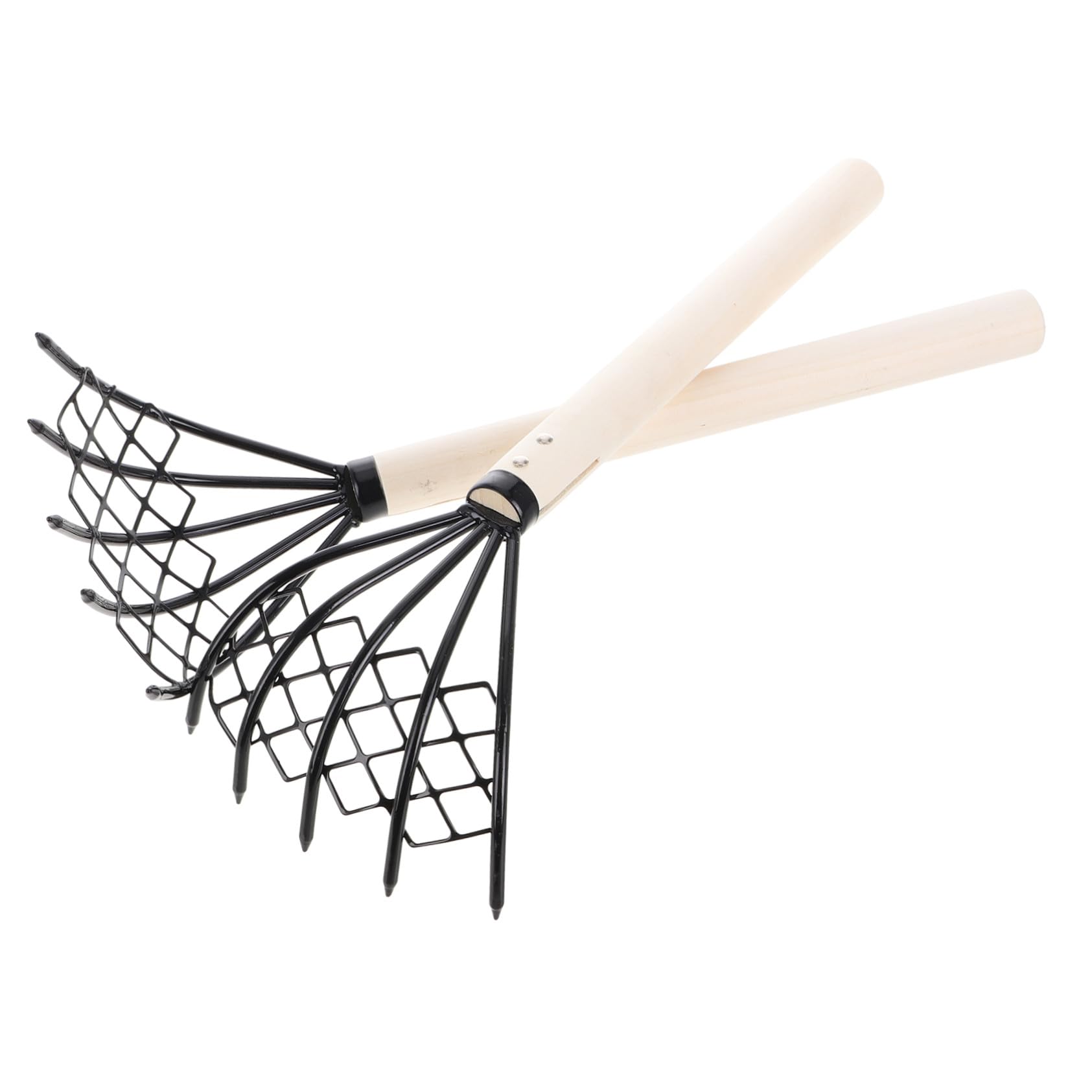 2 Stück Handrechen mit Griff Meeresgrabwerkzeug zum Muscheln und Meeresfrüchte Graben Robustes Eisen Material Leicht Rutschfester Griff für Strand und Garten