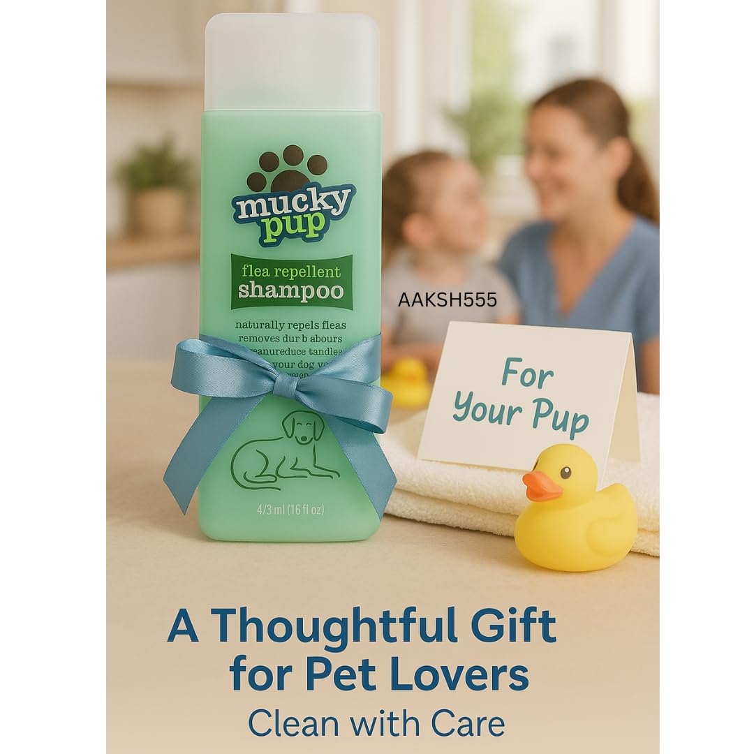 2- PACK Mucky Pup Flea Repellent Dog Shampoo (2 x 475ml), Natural Flea Treatment & Deep Cleaning Dog Wash - Image 4