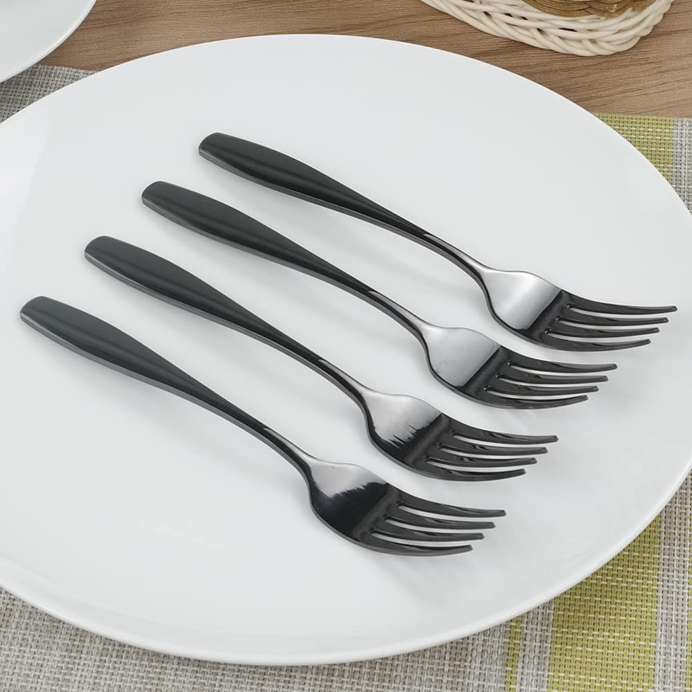 Wekioger 12 Pieces Small Fork Set, Black Stainless Steel Dessert Forks — Amazon image 7