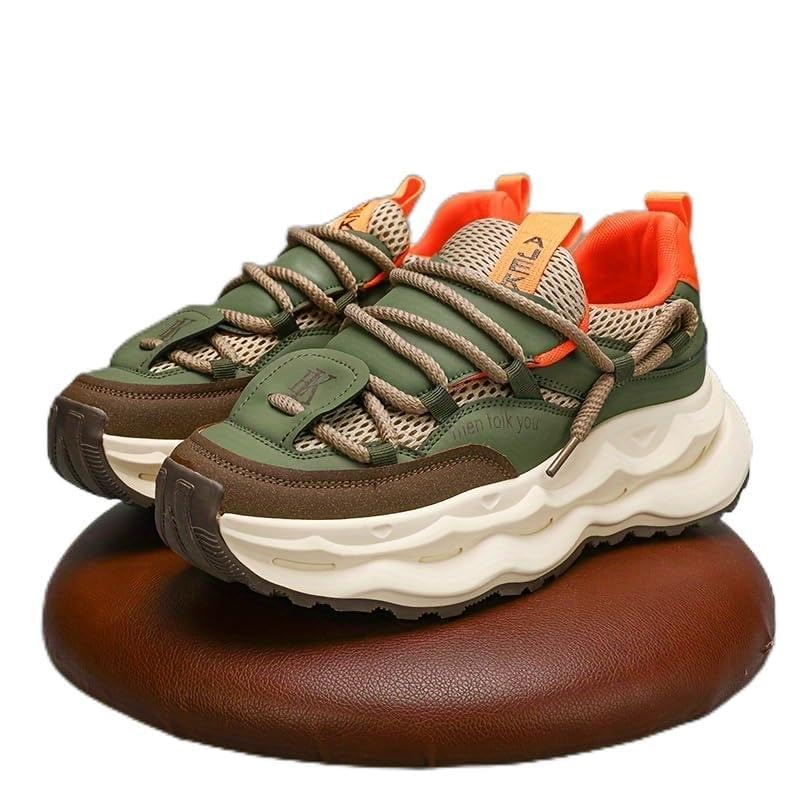Men's Retro Chunky Comfortable Sneakers Stylish Preppy Design - Casual Plus Size