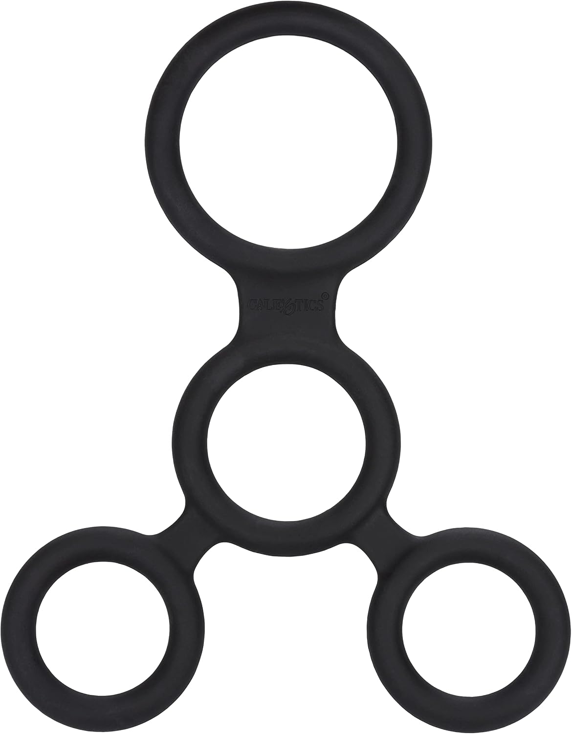 CalExotics Full Spreader Silicone 4-Ring Design Erection Enhancer, (12757_Black)