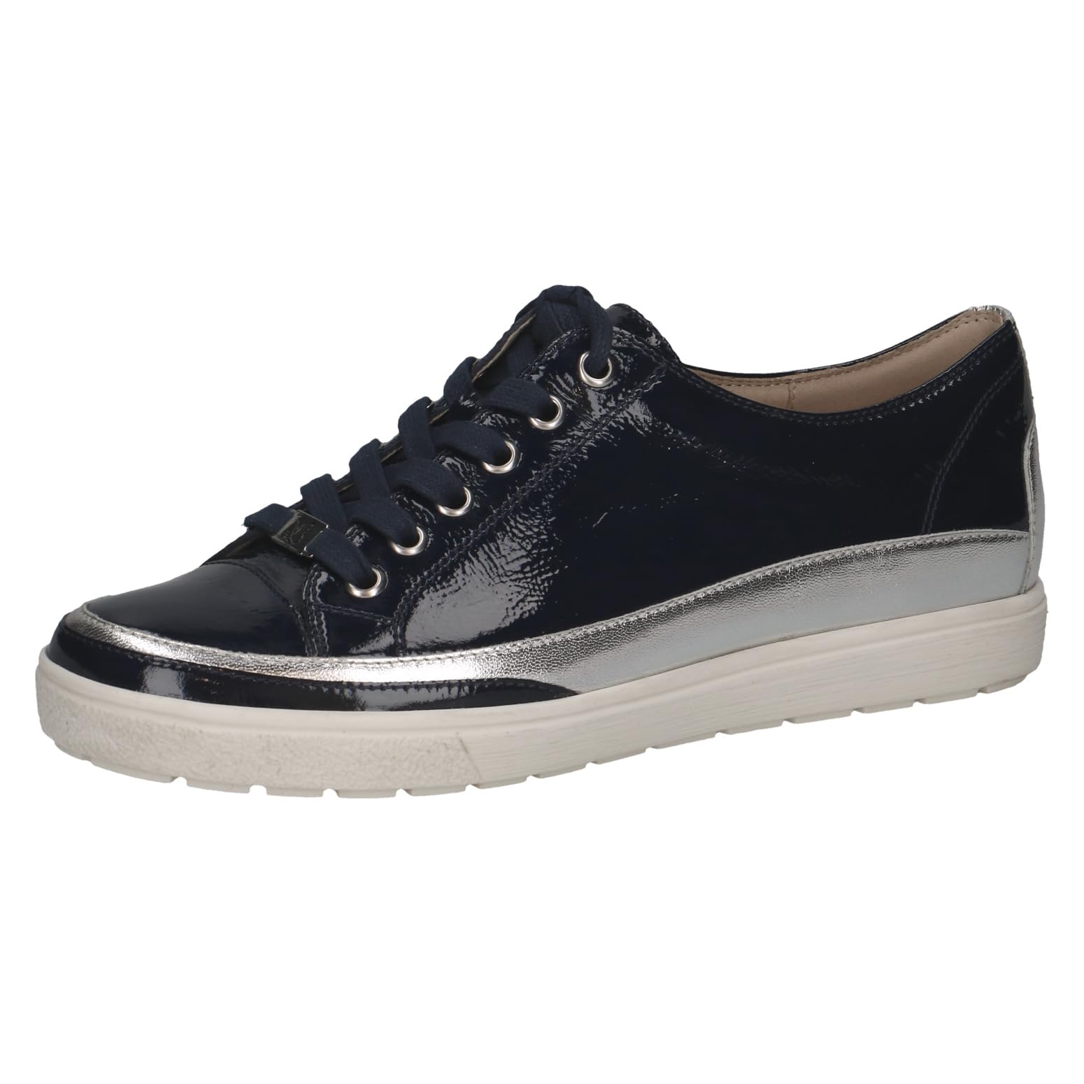 CAPRICE Women's Low-top Leather Sneakers with Laces, Blue (Ocean Comb), 5.5 UK
