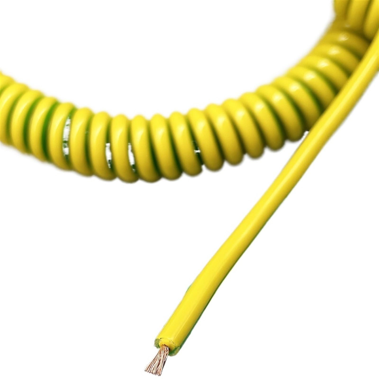 Spirale a spirale Cavo di messa a terra a molla unipolare da 2,5 mm2 Cavo di alimentazione a spirale Cavo a spirale giallo-verde Cavo di messa a terra Filo di tensione(3 meters)