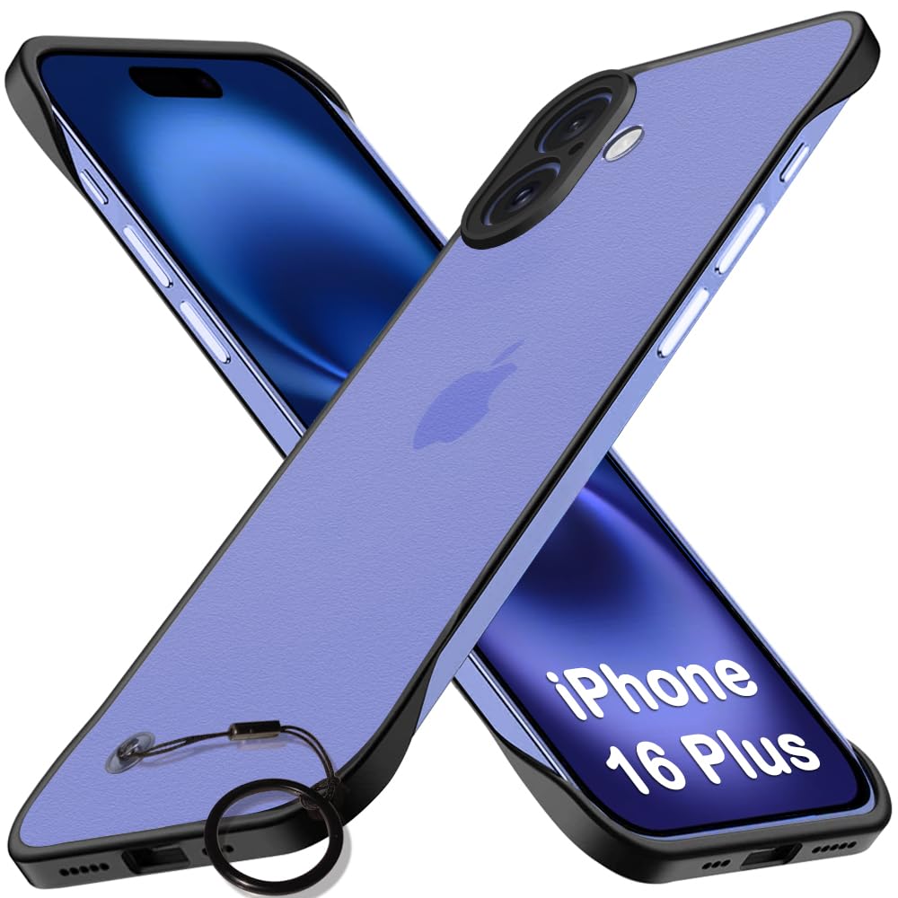 TheGiftKart Hybrid Ultimate Slim Back Case Cover for iPhone 16 Plus | Camera & Screen Protection | Frosted Matte Translucent Hard Back Case Cover for iPhone 16 Plus (PC & TPU, Black Bumper) (B0DFCW7TSD) Amazon Price History, Amazon Price Tracker