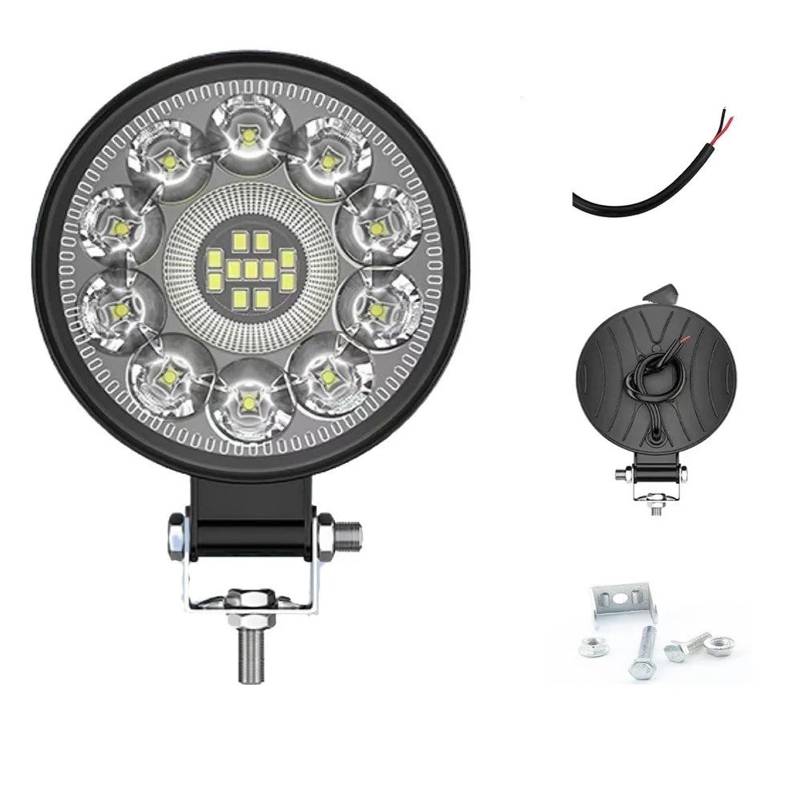 luz conducción Luz LED De Trabajo Para Coche Modelo 3 ''reflector Redondo 21LED Auxiliar Modificación Vehículo Todoterreno 24V Búsqueda