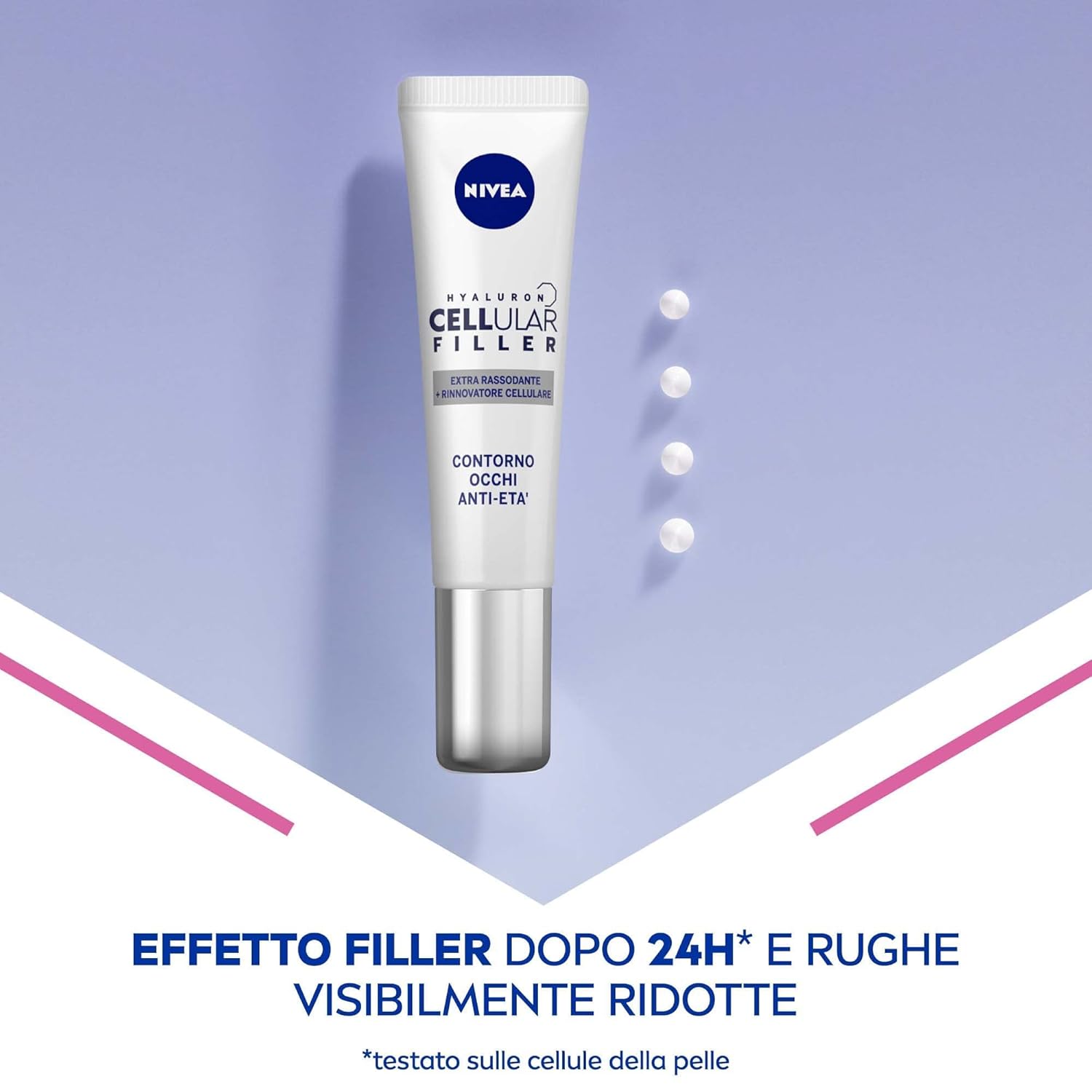 NIVEA Hyaluron Cellular Filler Anti-Age Eye Cream 15 ml / 0.51 fl oz – Lightweight Hyaluronic Acid Eye Contour Cream – Fast-Absorbing Daily Eye Care – Tested Formula for Smooth-Looking Skin