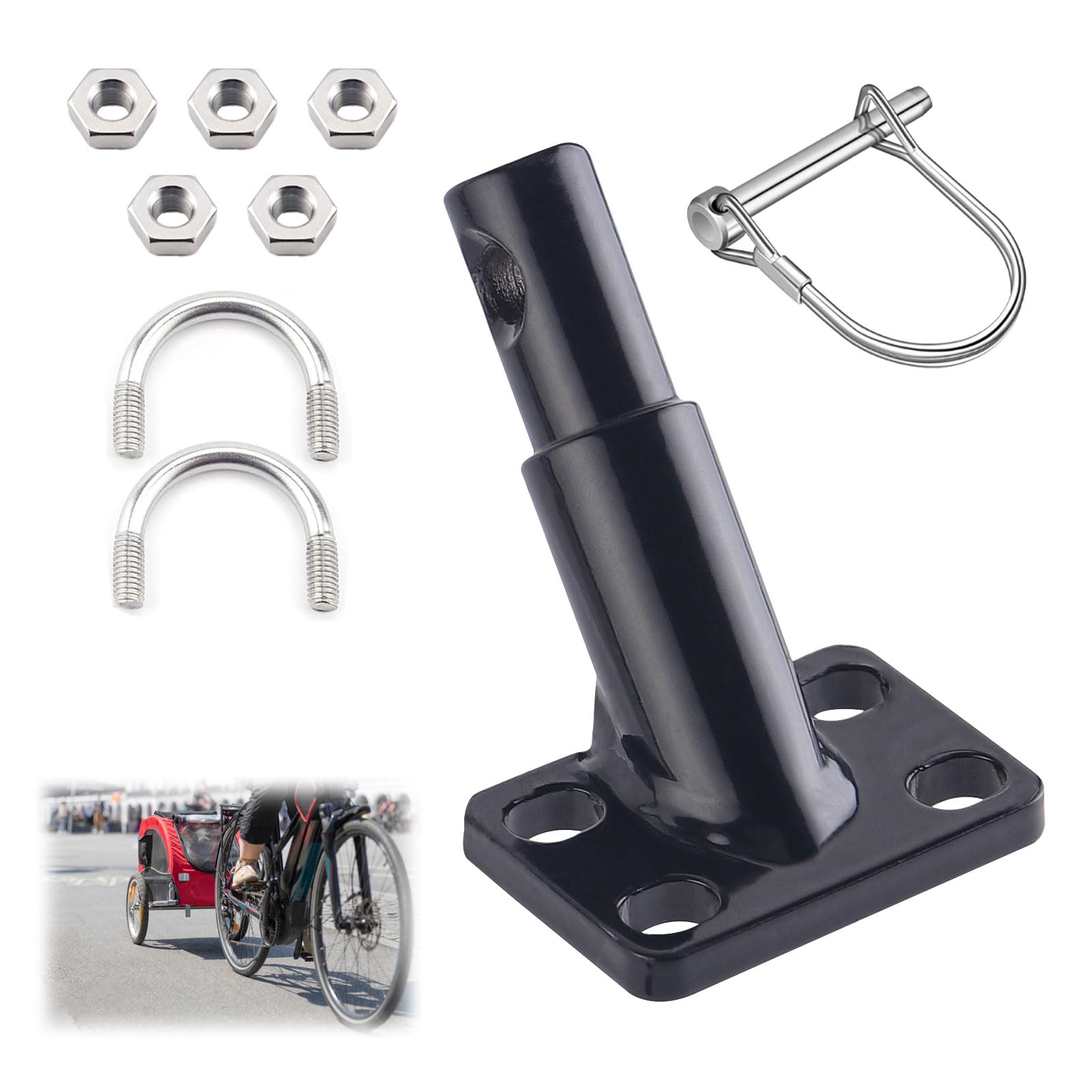 Fahrradanhänger Kupplung Fahrrad Anhängerkupplung mit Sicherungsstift, Fahrradkupplung Fahrrad Anhängerkupplung Adapter für Hundeanhänger, Kinderanhänger, Lastenanhänger