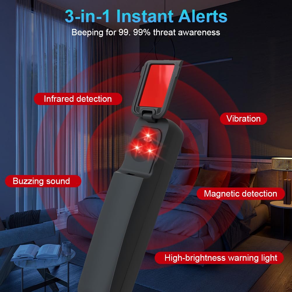 Detector Telecamere Nascoste, Rilevatore Microspie, Rilevatore di Cimici, Ufficio Anti-spia, GPS Tracker, con Scansione Avanzata per Casa, Hotel, Ufficio