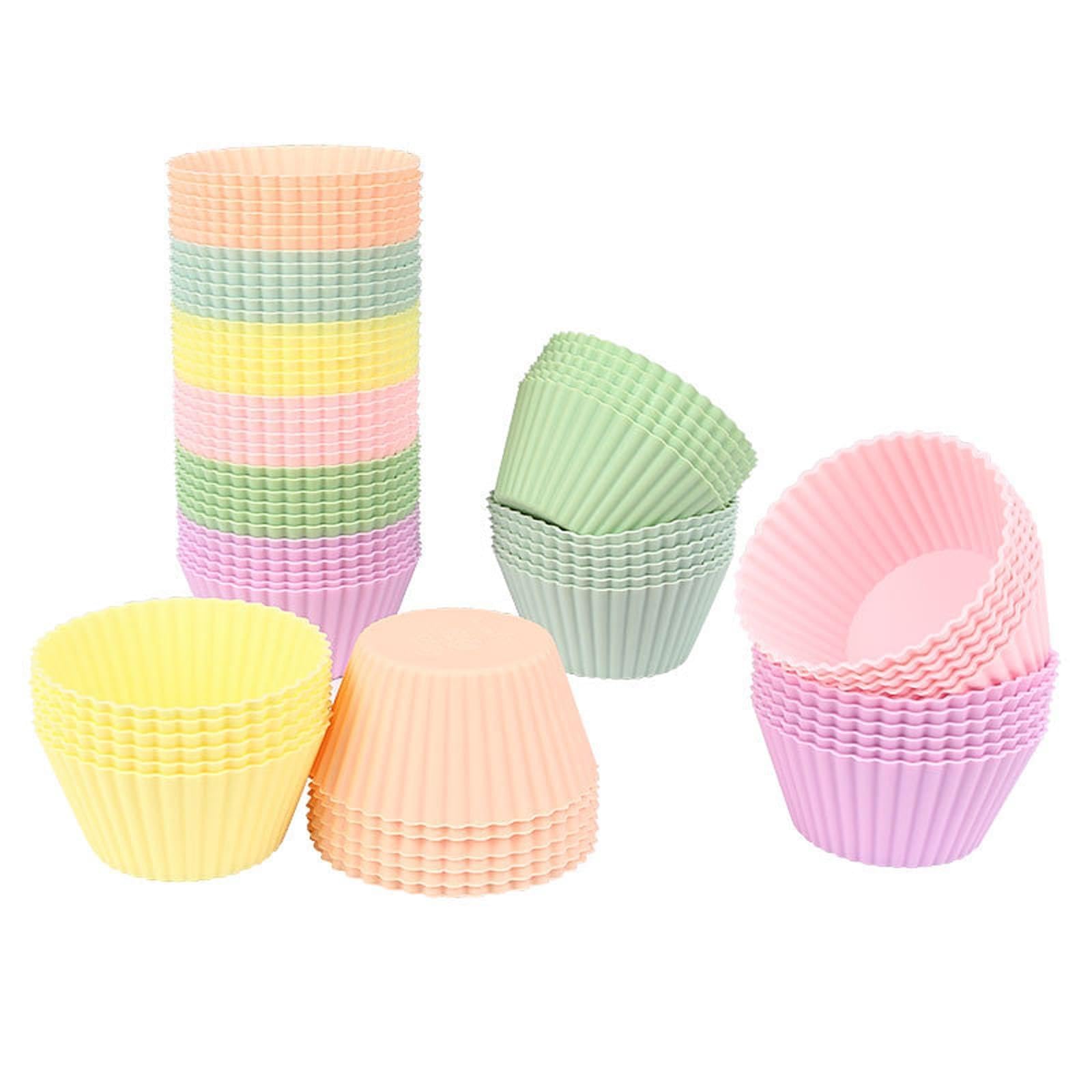 TFAOYS Food Grade Silicone Baking Molds for Muffins Cupcakes Puddings Practical Dishwasher Safe Nonstick Bakewares Baking Molds