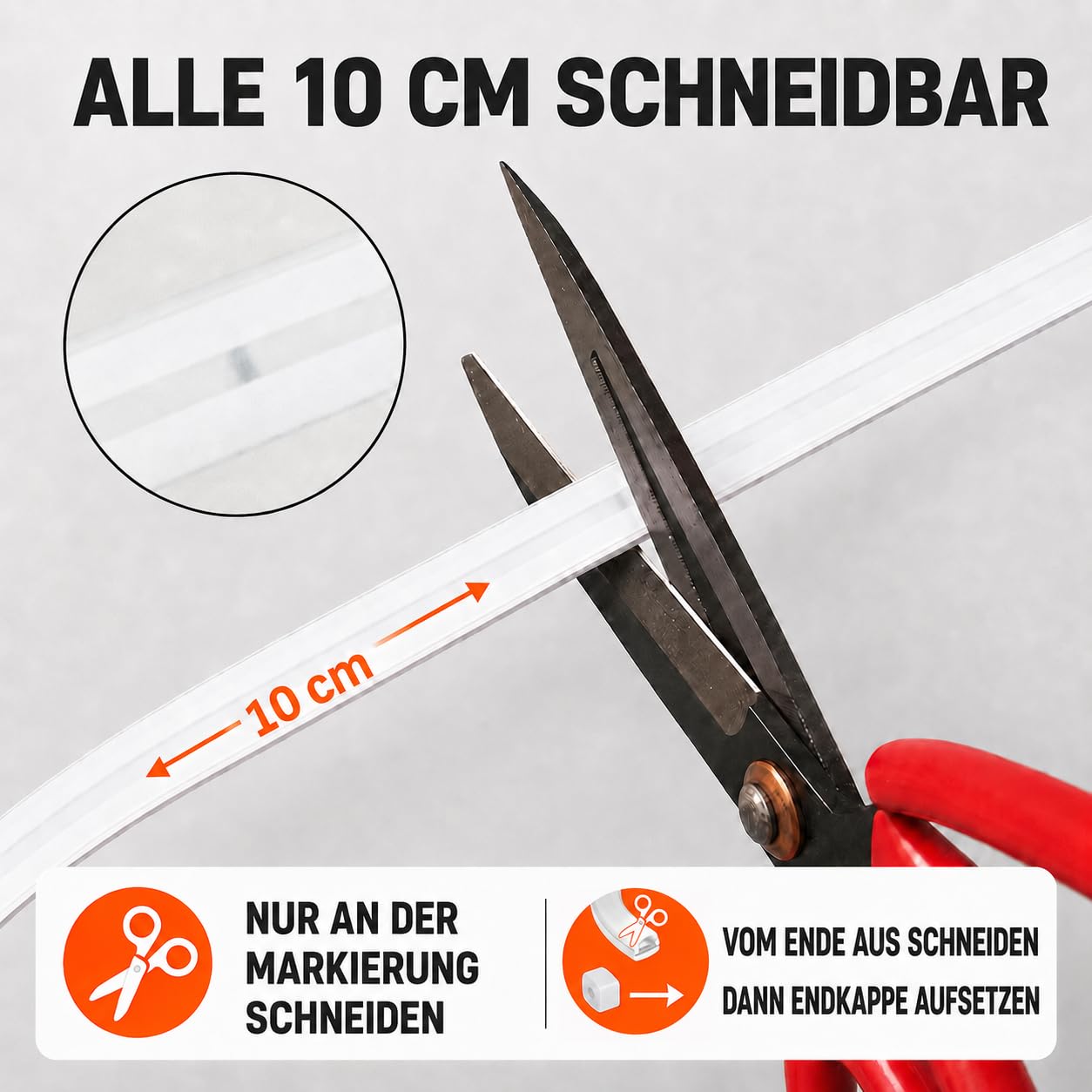 COB LED Streifen 230V IP65 mit Stecker für Außen & Innen (4000K, 20M)