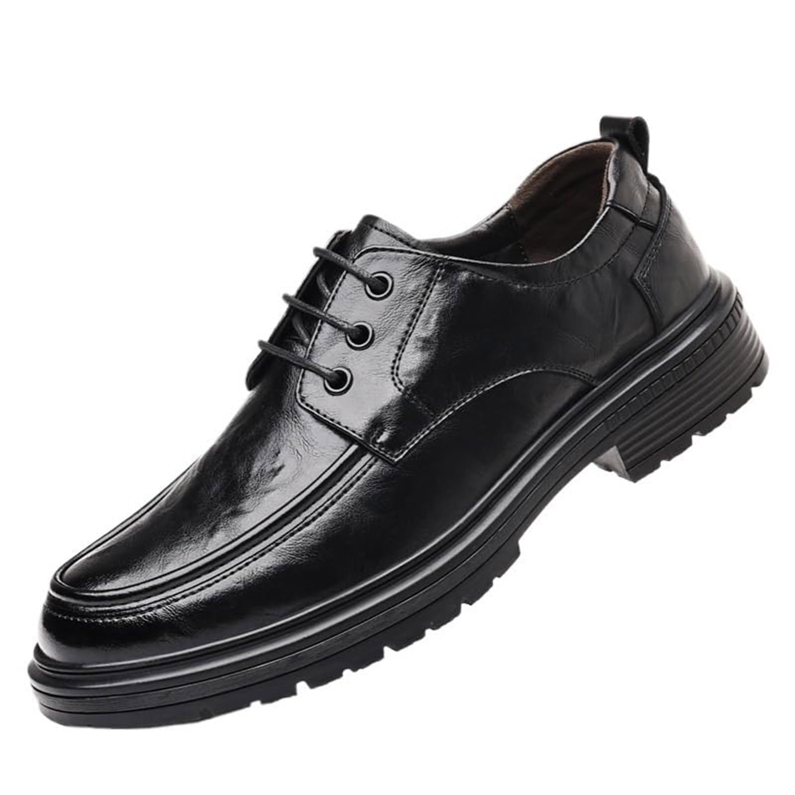 Mens Classic Leather Dress Shoes Comfortable Fashion Black Low Top Summer Lace Up Weddings Brogue Tuxedo Shoes