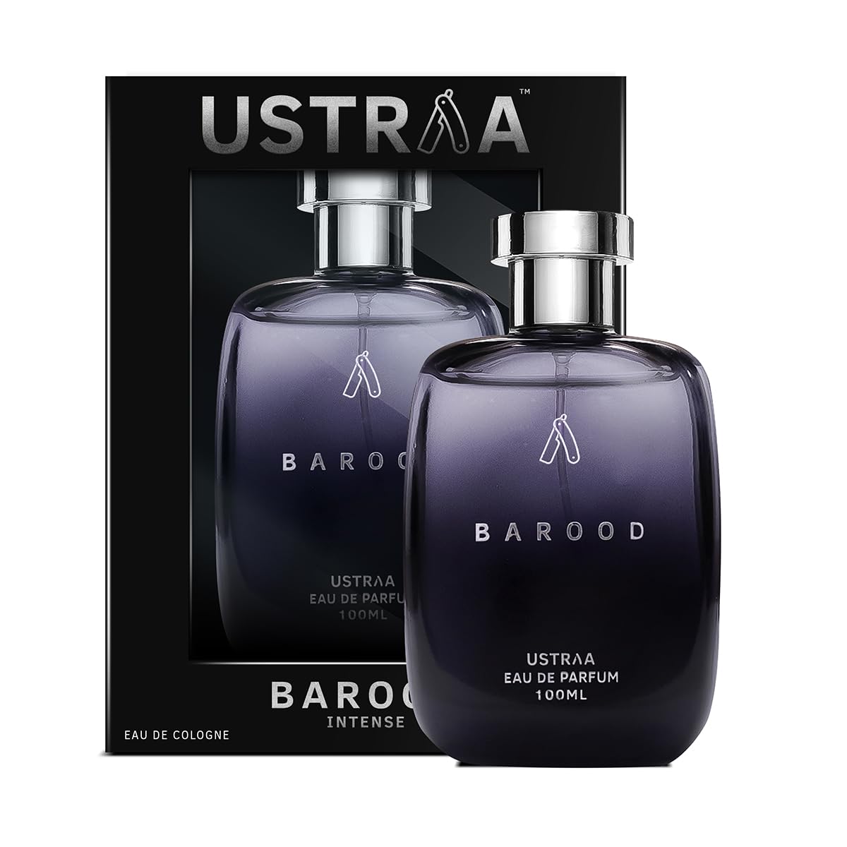 Ustraa Barood Eau De Parfume For Men - 100 ml - with Warm, smokey, sweet and musky scents. Luxury perfume for men | Strong, masculine & mysterious. Long lasting fragrance.