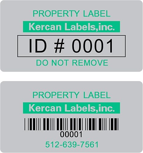 Miniatura 7 de Kercan Etiquetas de activos personalizadas, etiquetas de código de barras personalizadas, etiquetas personalizables de activos, etiquetas