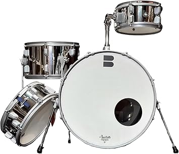 Club 420 Drum Set, Compact 4-Piece Portable Durm Set with 20 Bass Drum, Professional Space-Saving Acoustic Kit for Gigs, Practice & Small Venues Silver