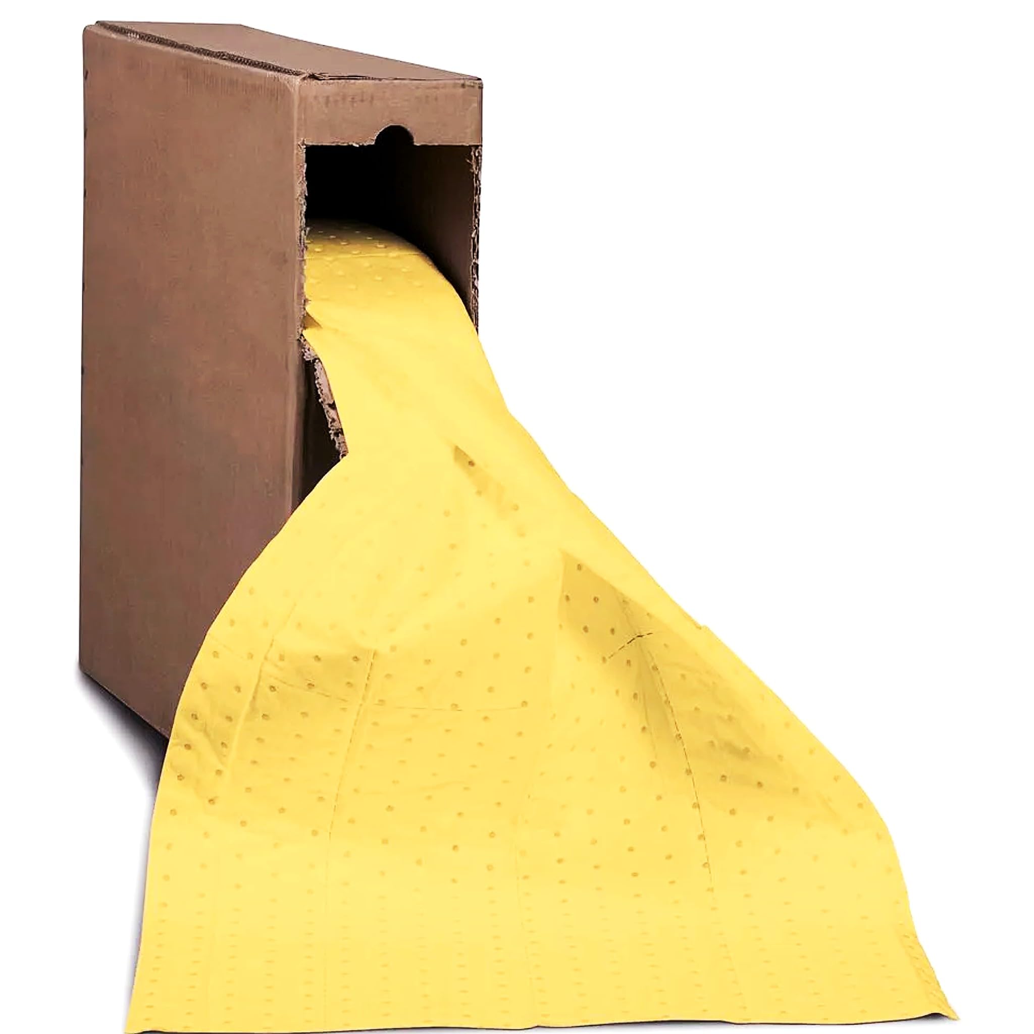 Bricoloco Caja dispensadora de bayetas absorbentes para uso en productos químicos - 15 metros x 48 cms. Absorbe agua, aceites, hidrocarburos y químicos.