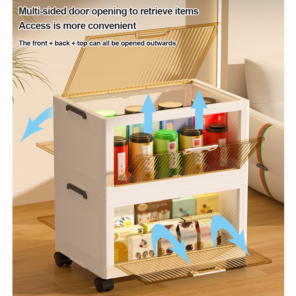 Amazon.co.jp: キャスター付きスタッキング収納ボックス