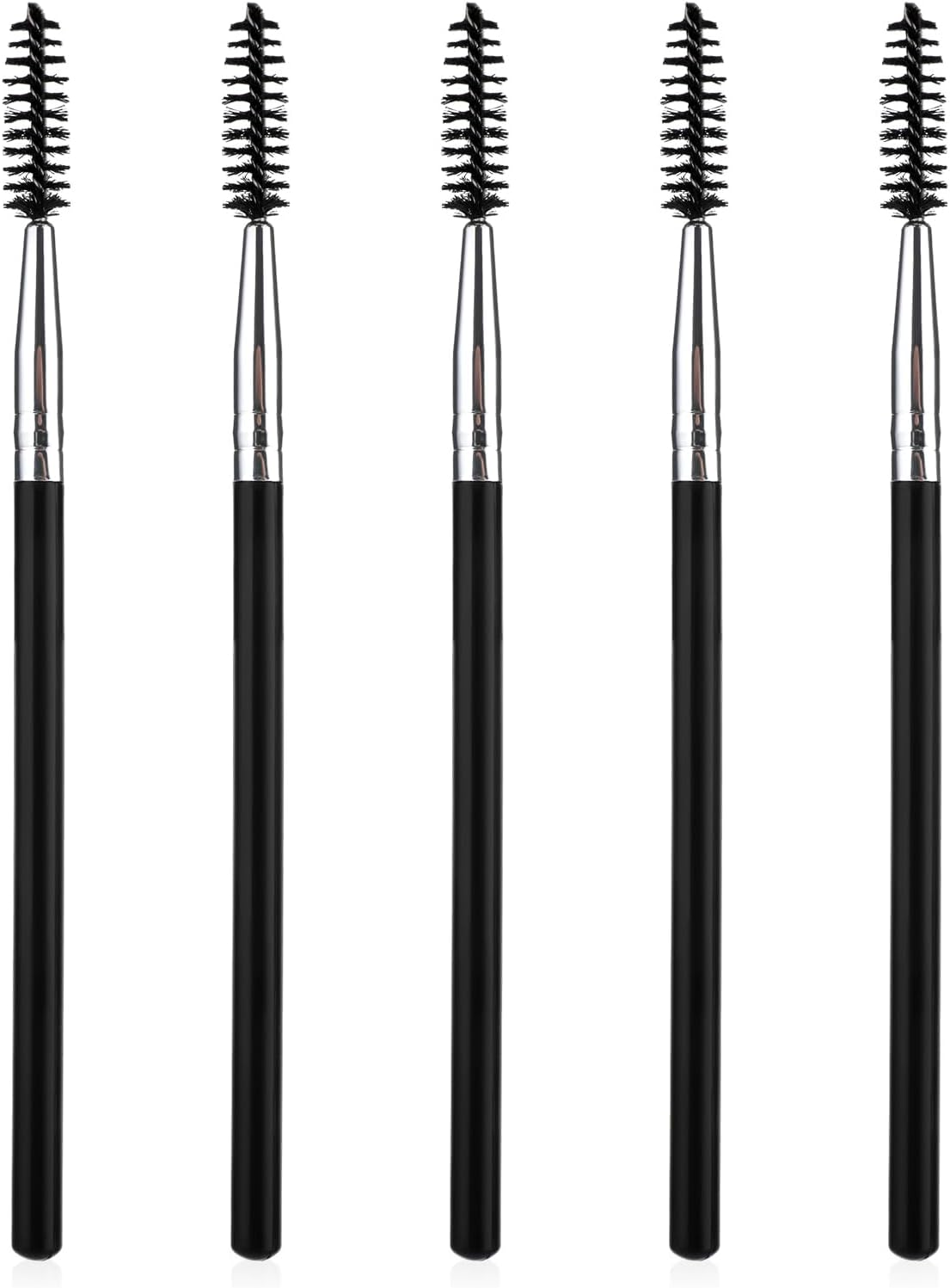 5 stuks herbruikbare wimper wenkbrauw spoolie borstel, mascara borstel toverstaven, lange handvat wimperborstel applicators draagbare wimper borstel make-up wimper spoolies set voor wimpers