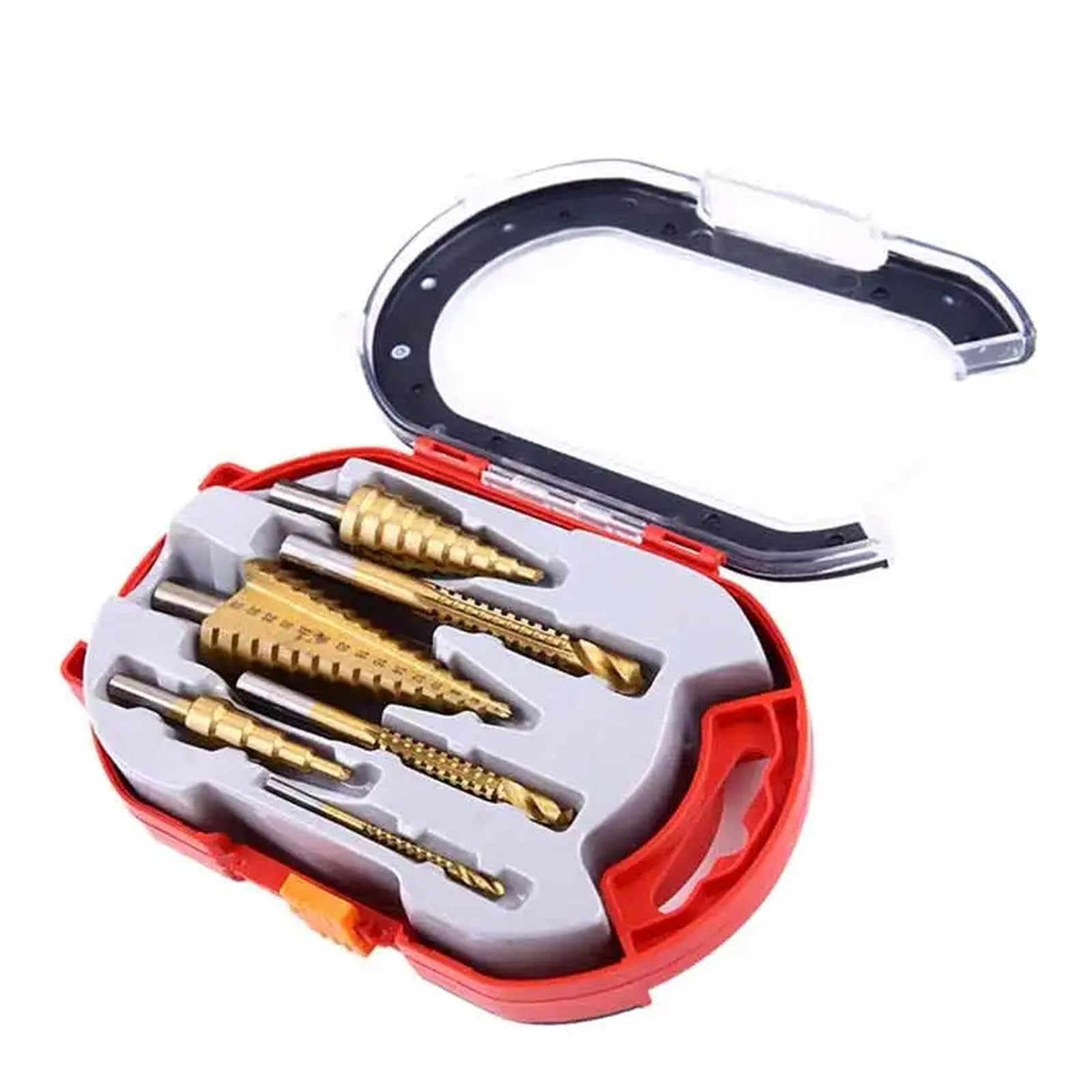Juego de brocas sierra escalonada titanio HSS 6 piezas for taladrar | Herramienta de varios tamaños for trabajos de apertura de orificios de madera y metal(6Pcs Set with Box)