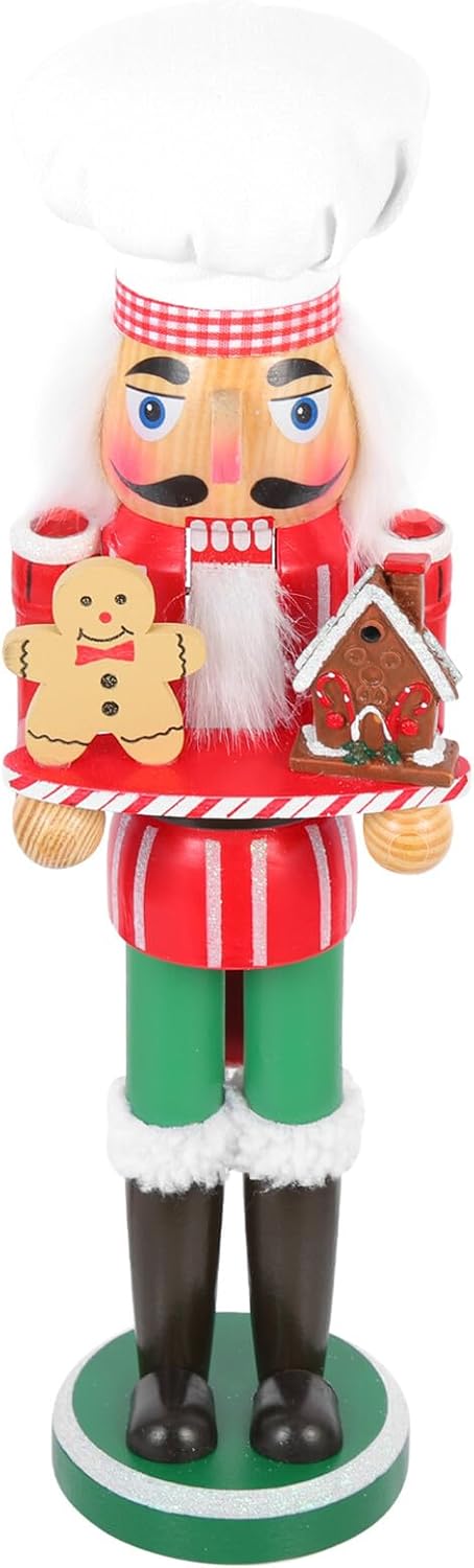 UPKOCH Christmas Wooden Nutcracker Figurine Tabletop Decoration Traditional Xmas Nutcrackers for Holiday Home and Party Seasonal Decor